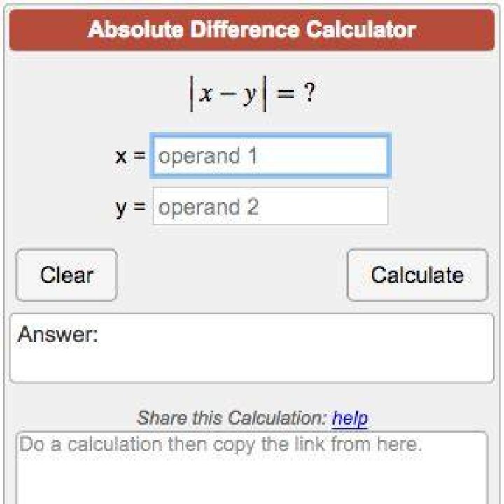 Absolute Difference Calculator