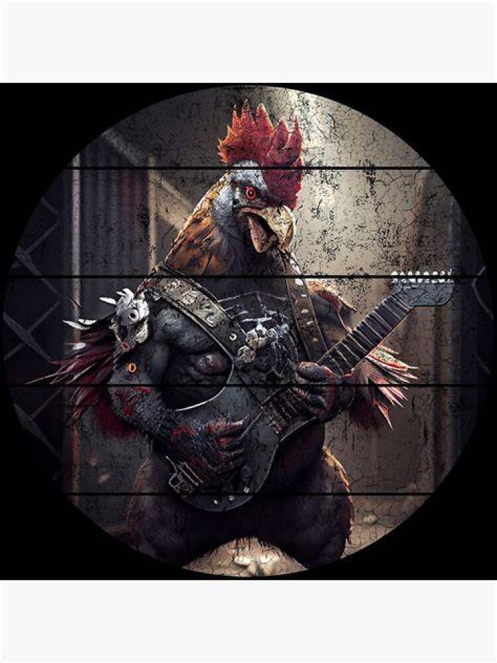 Death Metal Rooster - slow heavy metal music meme