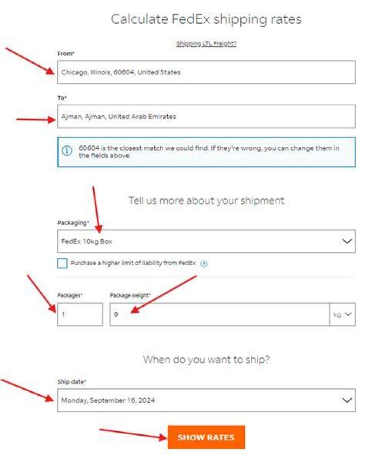 Estimating Shipping Costs with FedEx