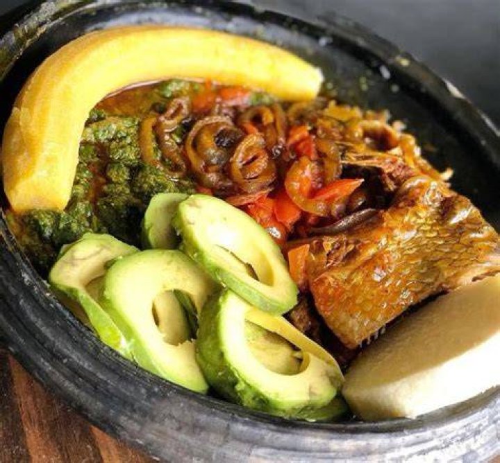 Fish, vegetables, yam