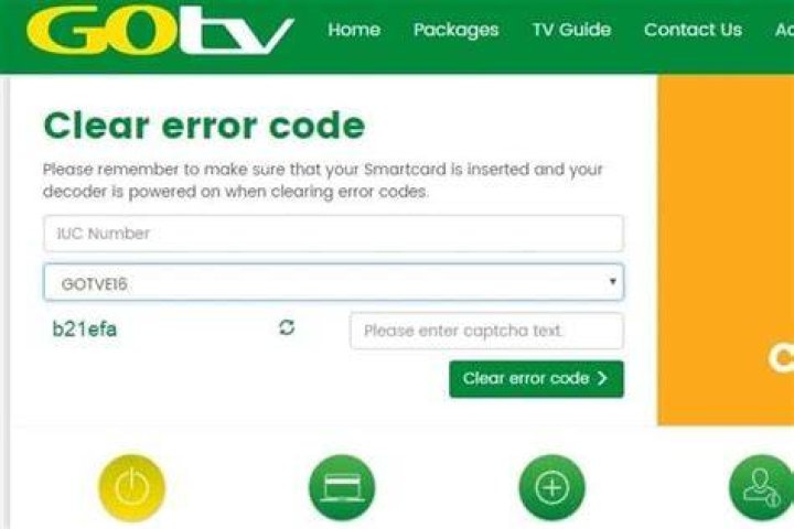 gotv clear error code 16
