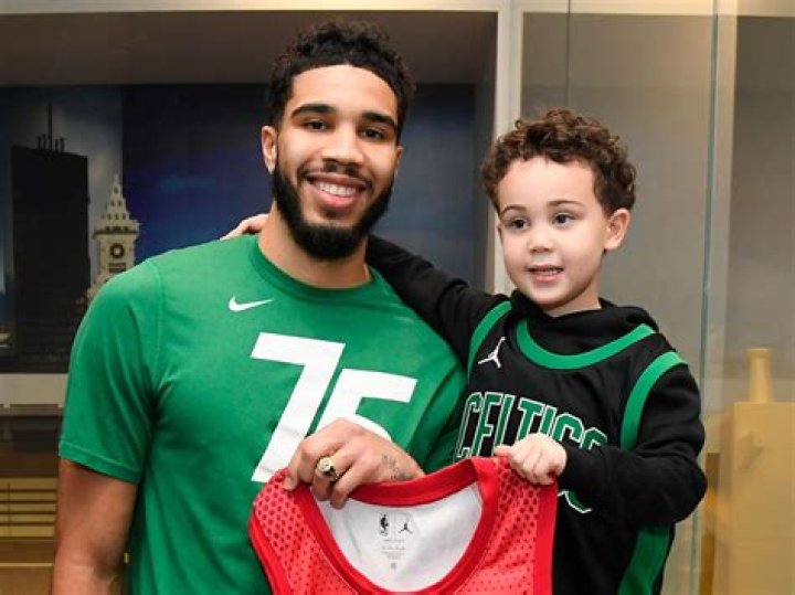 Jayson Tatum with his son