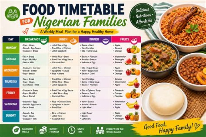 Nigerian breakfast timetable Nigerian breakfast timetable