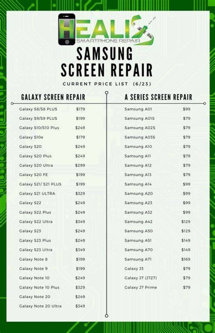 phone screen repair prices by manufacturer phone screen repair prices by manufacturer
