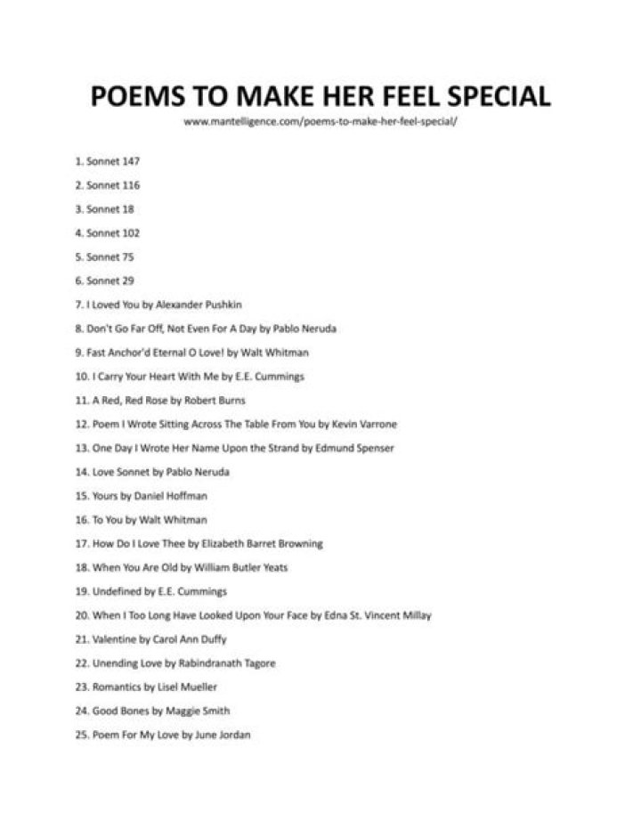 poems to make her feel special poems to make her feel special
