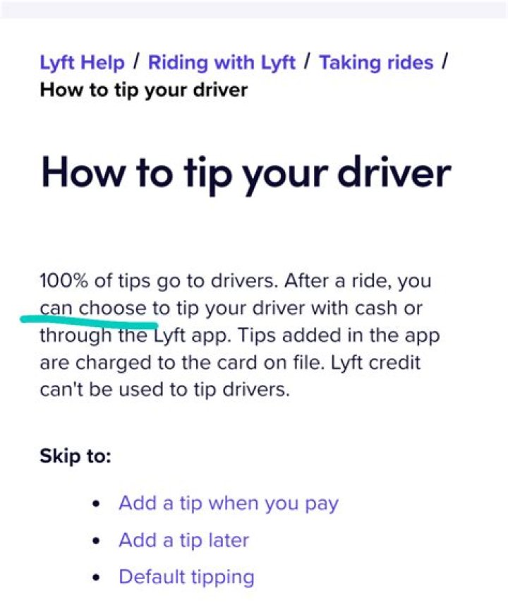 situations to tip lyft driver