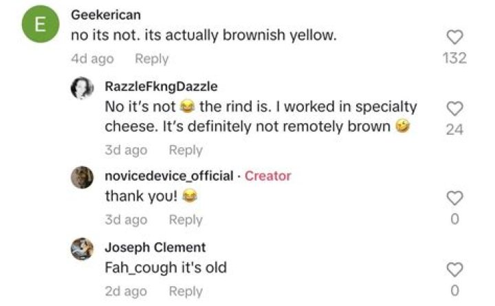tiktok comments brown parmesan cheese