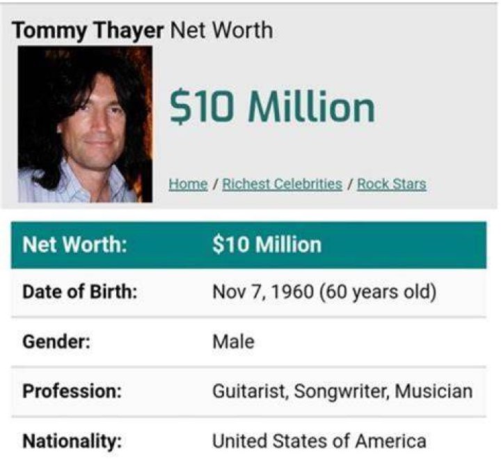 Tommy Thayer Net Worth – How Much is Thayer Worth?