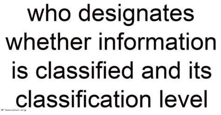 Who designates whether information is classified and its classification level?
